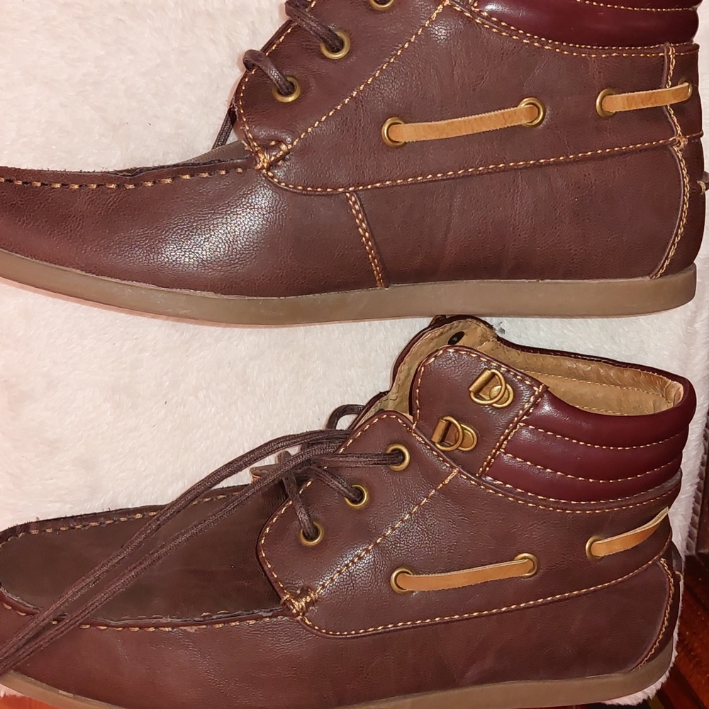 Madden Men Brown Leather Shoe Boots, sz 9, $35 GLENN HEIGHTS TX PPU OR SHIP